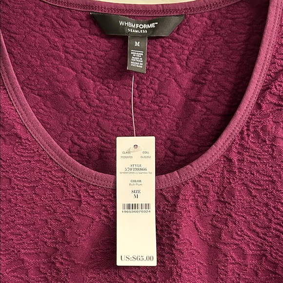 NWT WHBM Scoop Neck Textured Top - Picture 2 of 4